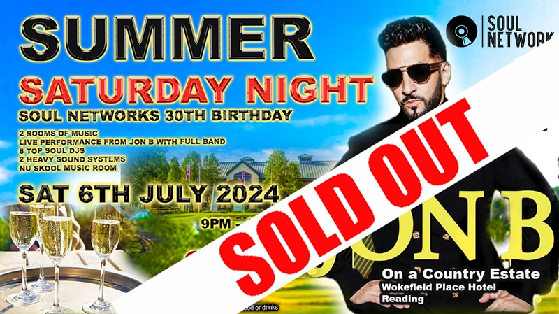 2024 JON B FLYER soul network SUMMER SAT NIGHT CONCERT